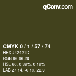 Color code: CMYK 0 / 1 / 57 / 74 | qconv.com