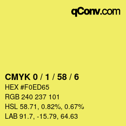 Color code: CMYK 0 / 1 / 58 / 6 | qconv.com