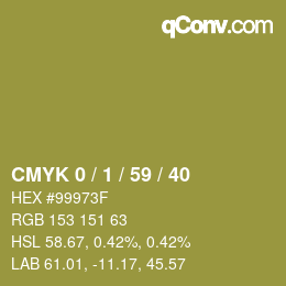 カラーコード: CMYK 0 / 1 / 59 / 40 | qconv.com