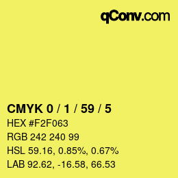 Color code: CMYK 0 / 1 / 59 / 5 | qconv.com