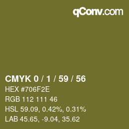 カラーコード: CMYK 0 / 1 / 59 / 56 | qconv.com