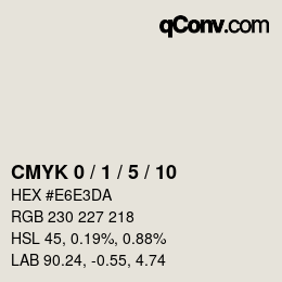 カラーコード: CMYK 0 / 1 / 5 / 10 | qconv.com