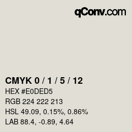 カラーコード: CMYK 0 / 1 / 5 / 12 | qconv.com