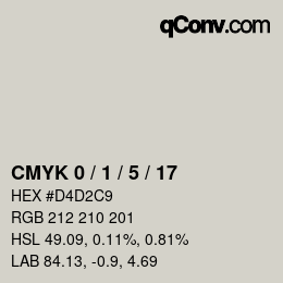 カラーコード: CMYK 0 / 1 / 5 / 17 | qconv.com