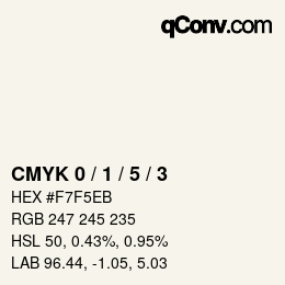カラーコード: CMYK 0 / 1 / 5 / 3 | qconv.com
