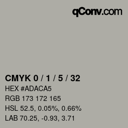 Color code: CMYK 0 / 1 / 5 / 32 | qconv.com