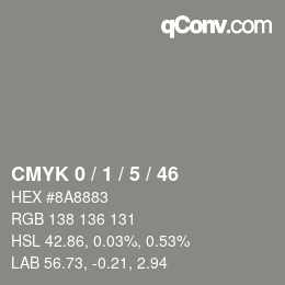 Color code: CMYK 0 / 1 / 5 / 46 | qconv.com