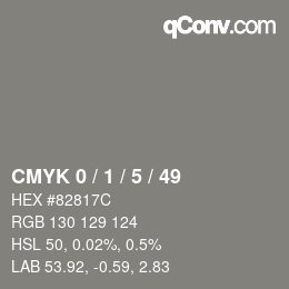 Color code: CMYK 0 / 1 / 5 / 49 | qconv.com