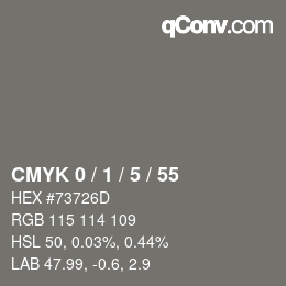 Color code: CMYK 0 / 1 / 5 / 55 | qconv.com