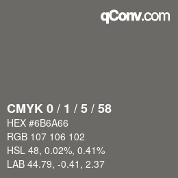 Color code: CMYK 0 / 1 / 5 / 58 | qconv.com