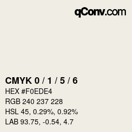 Code couleur: CMYK 0 / 1 / 5 / 6 | qconv.com