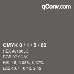 Color code: CMYK 0 / 1 / 5 / 62 | qconv.com