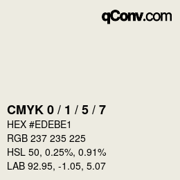 颜色代码: CMYK 0 / 1 / 5 / 7 | qconv.com