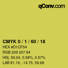 Farbcode: CMYK 0 / 1 / 60 / 18 | qconv.com