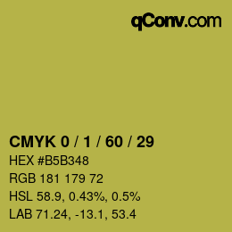 カラーコード: CMYK 0 / 1 / 60 / 29 | qconv.com