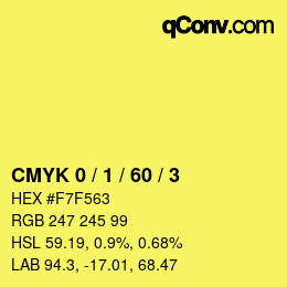 Farbcode: CMYK 0 / 1 / 60 / 3 | qconv.com