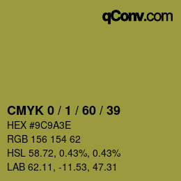 カラーコード: CMYK 0 / 1 / 60 / 39 | qconv.com