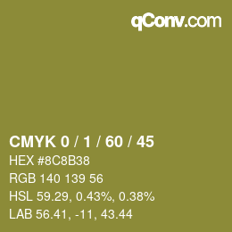 Color code: CMYK 0 / 1 / 60 / 45 | qconv.com