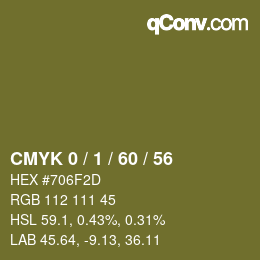 Color code: CMYK 0 / 1 / 60 / 56 | qconv.com