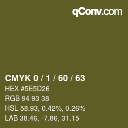 Color code: CMYK 0 / 1 / 60 / 63 | qconv.com