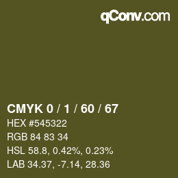 Color code: CMYK 0 / 1 / 60 / 67 | qconv.com