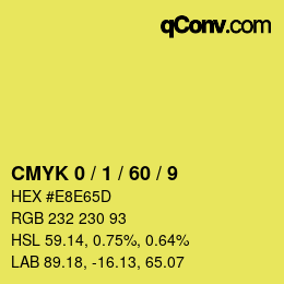 Código de color: CMYK 0 / 1 / 60 / 9 | qconv.com