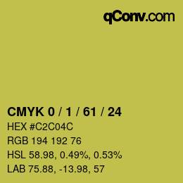 颜色代码: CMYK 0 / 1 / 61 / 24 | qconv.com