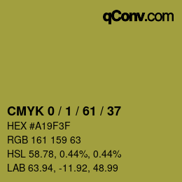 カラーコード: CMYK 0 / 1 / 61 / 37 | qconv.com