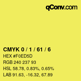 Color code: CMYK 0 / 1 / 61 / 6 | qconv.com