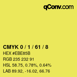 Farbcode: CMYK 0 / 1 / 61 / 8 | qconv.com