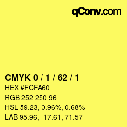 Color code: CMYK 0 / 1 / 62 / 1 | qconv.com