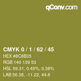Color code: CMYK 0 / 1 / 62 / 45 | qconv.com