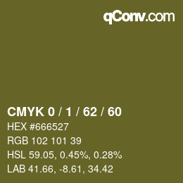 颜色代码: CMYK 0 / 1 / 62 / 60 | qconv.com