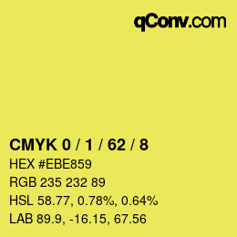 Farbcode: CMYK 0 / 1 / 62 / 8 | qconv.com