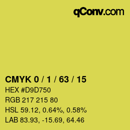Farbcode: CMYK 0 / 1 / 63 / 15 | qconv.com