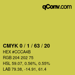 Color code: CMYK 0 / 1 / 63 / 20 | qconv.com