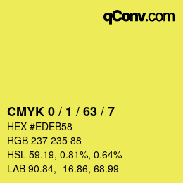 カラーコード: CMYK 0 / 1 / 63 / 7 | qconv.com