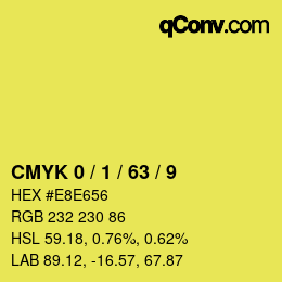 颜色代码: CMYK 0 / 1 / 63 / 9 | qconv.com