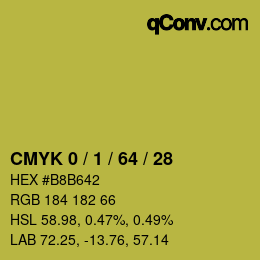 カラーコード: CMYK 0 / 1 / 64 / 28 | qconv.com