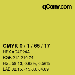 カラーコード: CMYK 0 / 1 / 65 / 17 | qconv.com