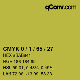 カラーコード: CMYK 0 / 1 / 65 / 27 | qconv.com