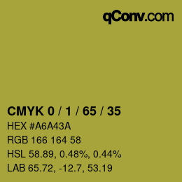 カラーコード: CMYK 0 / 1 / 65 / 35 | qconv.com