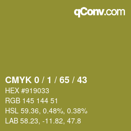 Farbcode: CMYK 0 / 1 / 65 / 43 | qconv.com