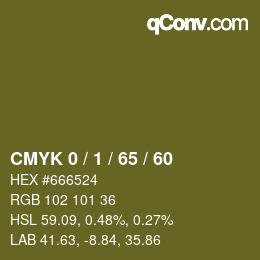 颜色代码: CMYK 0 / 1 / 65 / 60 | qconv.com