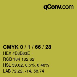 カラーコード: CMYK 0 / 1 / 66 / 28 | qconv.com