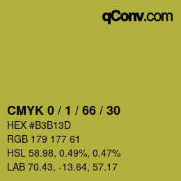 カラーコード: CMYK 0 / 1 / 66 / 30 | qconv.com