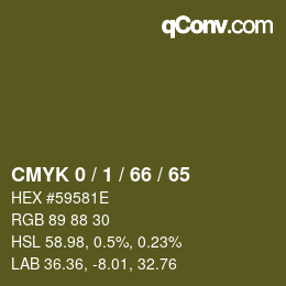 カラーコード: CMYK 0 / 1 / 66 / 65 | qconv.com