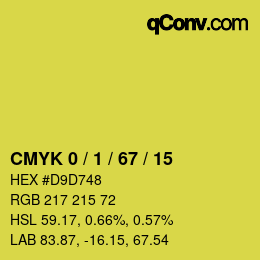 カラーコード: CMYK 0 / 1 / 67 / 15 | qconv.com