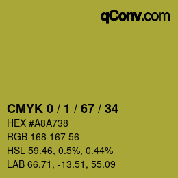 カラーコード: CMYK 0 / 1 / 67 / 34 | qconv.com