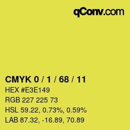 カラーコード: CMYK 0 / 1 / 68 / 11 | qconv.com